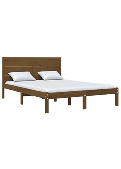 Drewniane łóżko w kolorze miodowy brąz 120x200 - Gunar 4X ze sklepu Edinos.pl w kategorii Łóżka i materace - zdjęcie 172257755