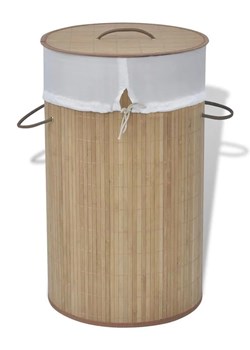 Bambusowy kosz na pranie Lavandi 2X- naturalny ze sklepu Edinos.pl w kategorii Kosze na pranie - zdjęcie 172257879