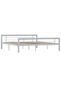 Szare metalowe łóżko 180x200 cm - Hegrix ze sklepu Edinos.pl w kategorii Łóżka i materace - zdjęcie 172258308