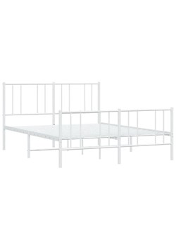 Białe metalowe łóżko małżeńskie w stylu loft 140x200 cm - Privex ze sklepu Edinos.pl w kategorii Łóżka i materace - zdjęcie 172258346
