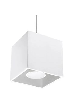 Minimalistyczna lampa wisząca kostka E816-Quas - biały ze sklepu Edinos.pl w kategorii Lampy wiszące - zdjęcie 172258428