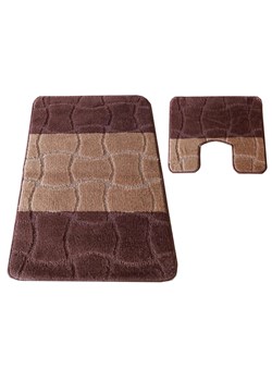 Nowoczesny brązowy komplet dywaników łazienkowych - Loliko ze sklepu Edinos.pl w kategorii Dywaniki łazienkowe - zdjęcie 172258505