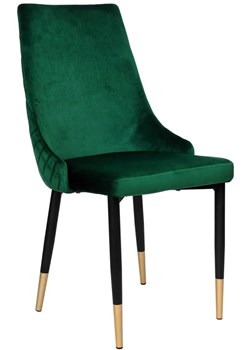 Zielone krzesło glamour z pikowanym tyłem - Mosi ze sklepu Edinos.pl w kategorii Krzesła - zdjęcie 172258608