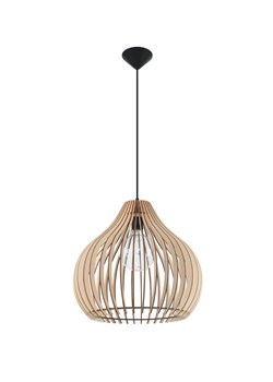 Skandynawska lampa wisząca z drewnianym kloszem - EX550-April ze sklepu Edinos.pl w kategorii Lampy wiszące - zdjęcie 172258715