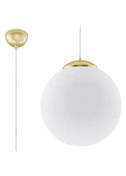 Biało-złota lampa wisząca glamour 30 cm - EXX232-Ugi ze sklepu Edinos.pl w kategorii Lampy wiszące - zdjęcie 172258748