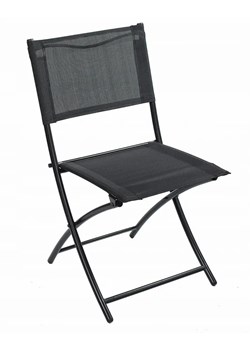 Czarne składane krzesło ogrodowe - Oweris 3X ze sklepu Edinos.pl w kategorii Krzesła ogrodowe - zdjęcie 172258878