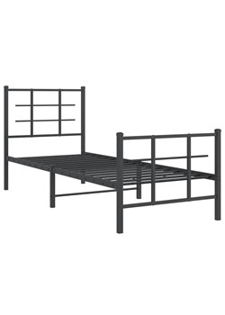 Czarne metalowe łóżko w stylu loftowym 80x200 cm - Estris ze sklepu Edinos.pl w kategorii Łóżka i materace - zdjęcie 172258897