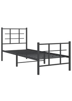Czarne metalowe łóżko w stylu loftowym 80x200 cm F5-Z55 ze sklepu Edinos.pl w kategorii Łóżka i materace - zdjęcie 172258897