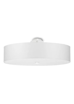 Biały minimalistyczny plafon z abażurem 50 cm - EX662-Skalo ze sklepu Edinos.pl w kategorii Lampy sufitowe - zdjęcie 172259756