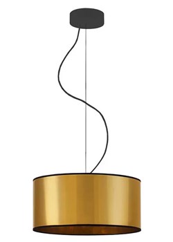 Złoty żyrandol z okrągłym abażurem 30 cm - EX853-Hajfun ze sklepu Edinos.pl w kategorii Lampy wiszące - zdjęcie 172260125