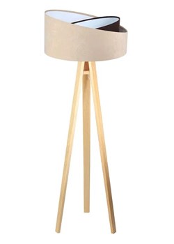 Beżowo-sosnowa skandynawska lampa stojąca trójnóg - S026-Sorena ze sklepu Edinos.pl w kategorii Lampy podłogowe - zdjęcie 172260566