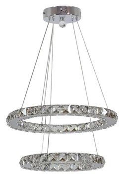Kryształowa lampa wisząca dwa okręgi - V071-Pelagio ze sklepu Edinos.pl w kategorii Lampy wiszące - zdjęcie 172260638