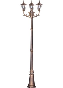 Czarno-złota lampa ogrodowa stojąca potrójna - 4X S325 T7-P17 ze sklepu Edinos.pl w kategorii Oświetlenie ogrodowe - zdjęcie 172260687