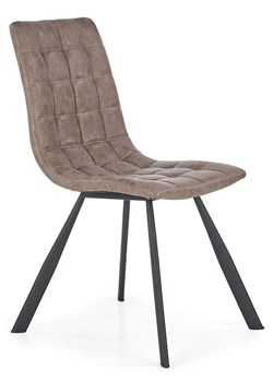 Krzesło pikowane Danton - brązowe ze sklepu Edinos.pl w kategorii Krzesła - zdjęcie 172260765
