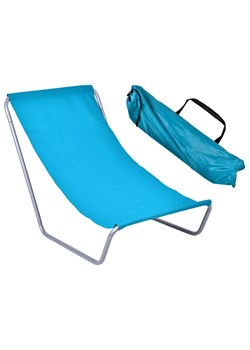 Aluminiowy składany leżak plażowy, turystyczny Nimo - niebieski ze sklepu Edinos.pl w kategorii Leżaki ogrodowe - zdjęcie 172260908