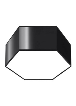Czarny nowoczesny plafon heksagon 13,5 cm - S748-Kalma ze sklepu Edinos.pl w kategorii Lampy sufitowe - zdjęcie 172261086