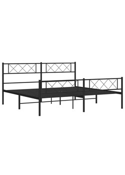 Czarne metalowe łóżko małżeńskie 180x200cm - Espux ze sklepu Edinos.pl w kategorii Łóżka i materace - zdjęcie 172261255