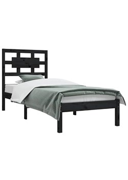 Czarne pojedyncze łóżko drewniane 90x200 - Satori 3X ze sklepu Edinos.pl w kategorii Łóżka i materace - zdjęcie 172261305