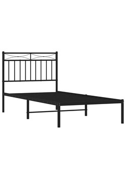 Czarne metalowe łóżko pojedyncze 90x200 cm - Envilo ze sklepu Edinos.pl w kategorii Łóżka i materace - zdjęcie 172261375