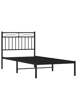 Czarne metalowe łóżko pojedyncze 90x200 cm Santalo 3X ze sklepu Edinos.pl w kategorii Łóżka i materace - zdjęcie 172261375