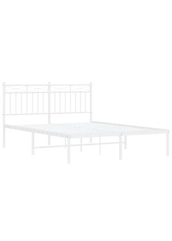 Białe metalowe łóżko małżeńskie 180x200 cm - Envilo ze sklepu Edinos.pl w kategorii Łóżka i materace - zdjęcie 172261377