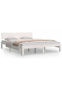 Białe podwójne łóżko drewniane 160x200 - Iringa 6X ze sklepu Edinos.pl w kategorii Łóżka i materace - zdjęcie 172261485