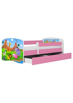 Łóżko dla dziewczynki z materacem Happy 2X mix 80x180 - różowe ze sklepu Edinos.pl w kategorii Łóżka dziecięce - zdjęcie 172261559