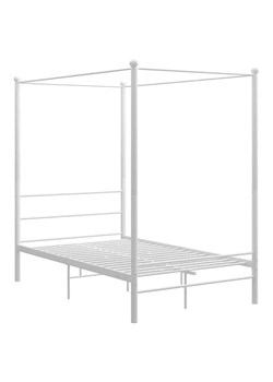 Białe metalowe łóżko z baldachimem 120x200 cm - Wertes ze sklepu Edinos.pl w kategorii Łóżka i materace - zdjęcie 172261589