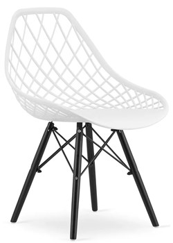 Białe ażurowe krzesło do stołu - Seram 4X ze sklepu Edinos.pl w kategorii Krzesła - zdjęcie 172261627