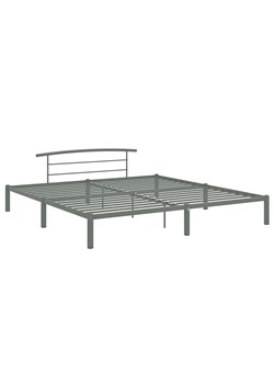 Szare metalowe łóżko małżeńskie 200x200 cm - Veko ze sklepu Edinos.pl w kategorii Łóżka i materace - zdjęcie 172262267