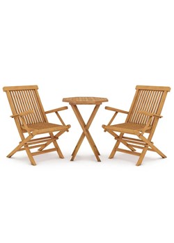 Drewniany zestaw dwóch krzeseł i stolika do ogrodu - Zonex ze sklepu Edinos.pl w kategorii Zestawy mebli ogrodowych - zdjęcie 172262339