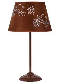 Brązowa lampa stołowa z wyciętym kwiatowym wzorem - V168-Orani ze sklepu Edinos.pl w kategorii Lampy stołowe - zdjęcie 172262366
