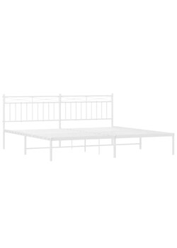Białe metalowe łóżko małżeńskie 200x200 cm - Envilo ze sklepu Edinos.pl w kategorii Łóżka i materace - zdjęcie 172262847