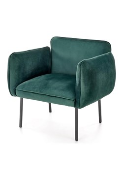 Zielony welurowy fotel wypoczynkowy - Ernes ze sklepu Edinos.pl w kategorii Fotele - zdjęcie 172262959