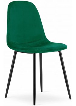 Ciemnozielone krzesło metalowe welurowe - Rosato 3X ze sklepu Edinos.pl w kategorii Krzesła - zdjęcie 172263006