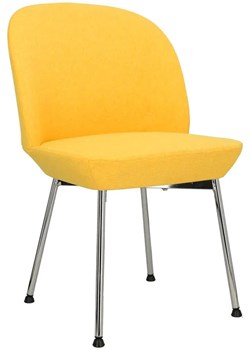 Żółte chromowane krzesło minimalistyczne - Zico 4X ze sklepu Edinos.pl w kategorii Krzesła - zdjęcie 172263097