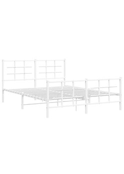 Metalowe białe łóżko loftowe 200x200 cm - Estris ze sklepu Edinos.pl w kategorii Łóżka i materace - zdjęcie 172263648