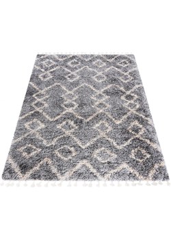 Szary dywan shaggy z frędzlami - Nikari 12X ze sklepu Edinos.pl w kategorii Dywany - zdjęcie 172263828