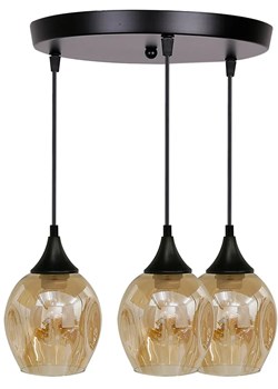 Czarna potrójna lampa na talerzu nad wyspę - Z034-Saso ze sklepu Edinos.pl w kategorii Lampy wiszące - zdjęcie 172263939