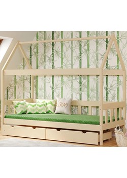 Drewniane łóżko dziecięce z 2 szufladami, wanilia - Dada 4X 160x80 cm ze sklepu Edinos.pl w kategorii Łóżka dziecięce - zdjęcie 172264487