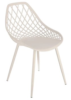 Białe metalowe krzesło ażurowe na taras - Kifo 5X ze sklepu Edinos.pl w kategorii Krzesła ogrodowe - zdjęcie 172264896