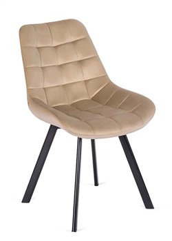 Beżowe nowoczesne pikowane krzesło - Ivos ze sklepu Edinos.pl w kategorii Krzesła - zdjęcie 172265037