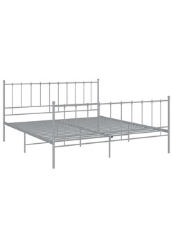 Szare metalowe łóżko w stylu loftoym 160x200 cm - Laxi ze sklepu Edinos.pl w kategorii Łóżka i materace - zdjęcie 172265187