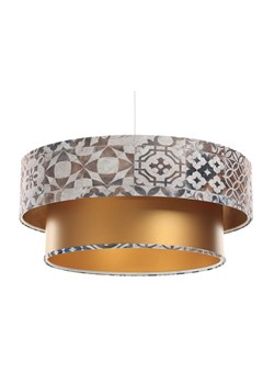 Złota lampa wisząca z welurowym abażurem - S433-Majra ze sklepu Edinos.pl w kategorii Lampy wiszące - zdjęcie 172265238