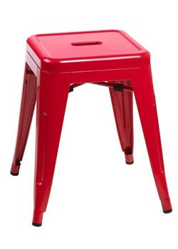 Czerwony metalowy taboret kwadratowy loft K2-L65 ze sklepu Edinos.pl w kategorii Meble kuchenne - zdjęcie 172265359