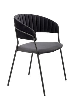 Czarne tapicerowane krzesło - Eledis 4X ze sklepu Edinos.pl w kategorii Krzesła - zdjęcie 172265415