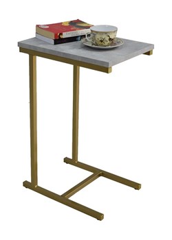 Minimalistyczny stolik boczny złoty + beton - Elys 3X ze sklepu Edinos.pl w kategorii Stoliki kawowe - zdjęcie 172265456