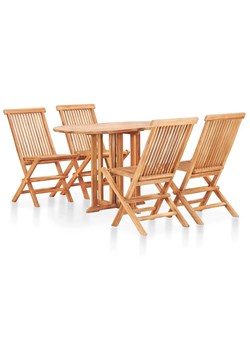 Drewniany stół i krzesła na taras, balkon - Trivo 3X ze sklepu Edinos.pl w kategorii Zestawy mebli ogrodowych - zdjęcie 172265637