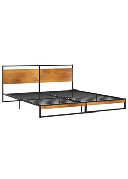 Czarne industrialne łóżko z metalu 200x200 cm Z9-T71 ze sklepu Edinos.pl w kategorii Łóżka i materace - zdjęcie 172266249