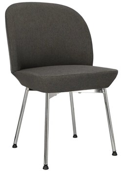 Ciemnoszare chromowane krzesło tapicerowane - Zico 4X ze sklepu Edinos.pl w kategorii Krzesła - zdjęcie 172266329